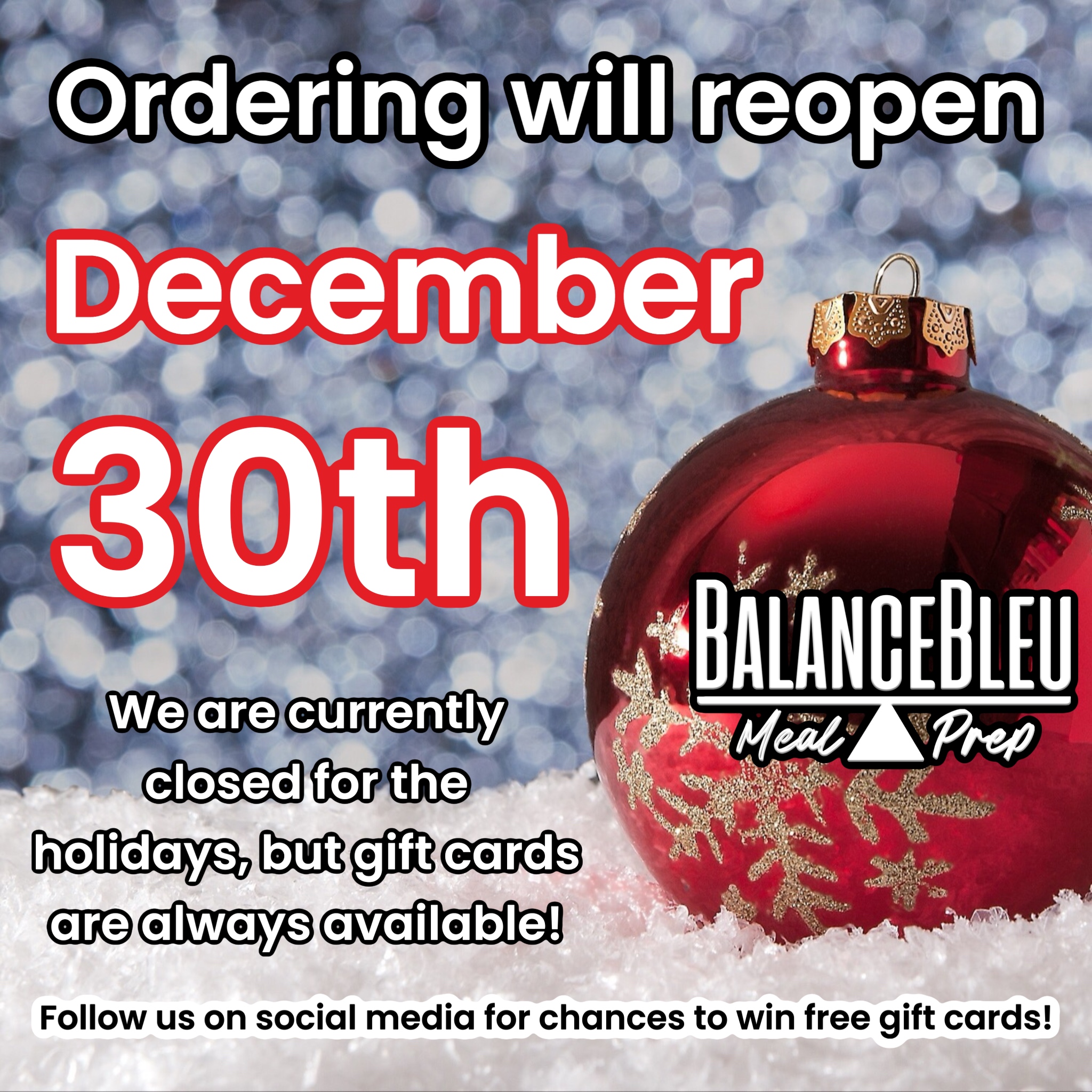 We're CLOSED for the holidays!