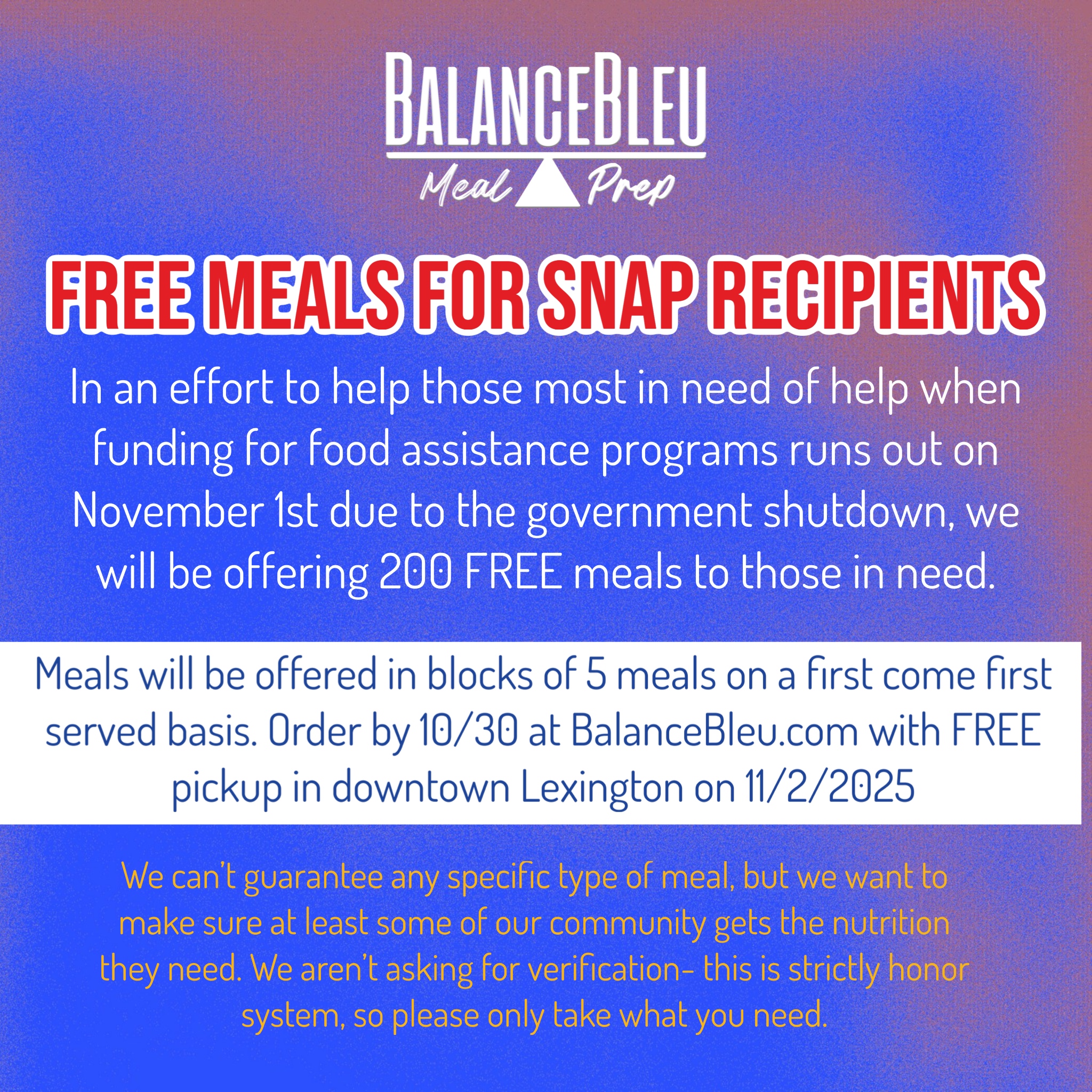 SNAP Support 5-Meal Pack